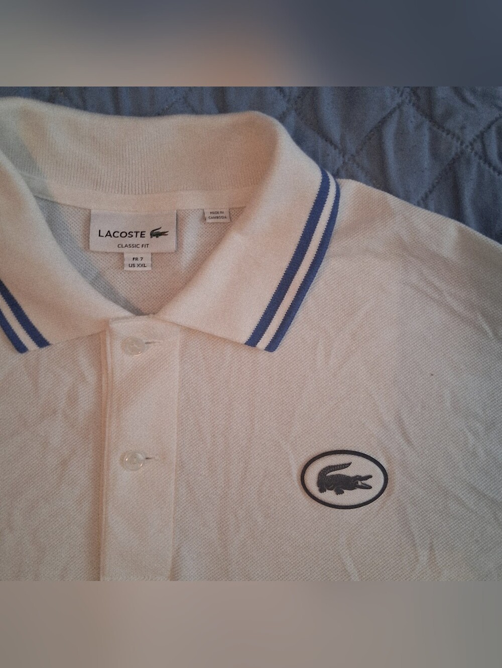 Lacoste Classic Fit Stripe Piqué Knit Polo  Size XXL NICE